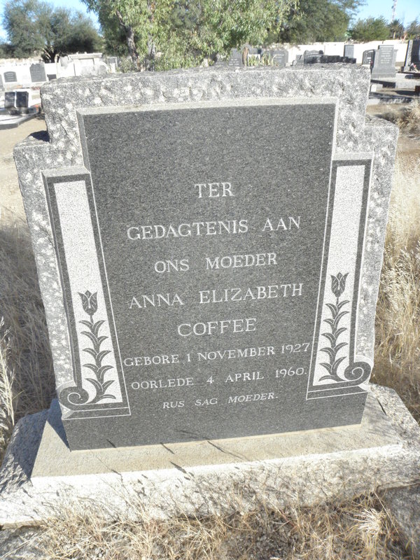 COFFEE Anna Elizabeth 1927-1960