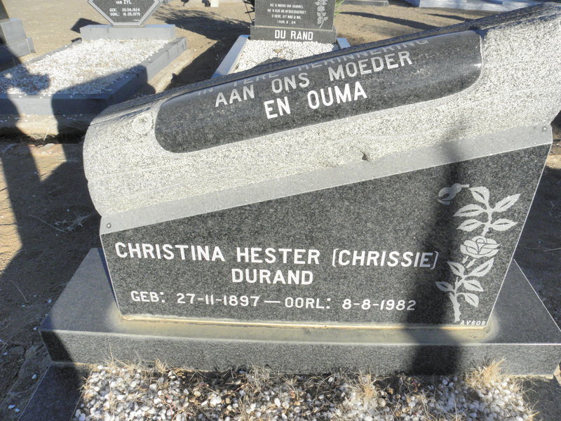 DURAND Christina Hester 1897-1982