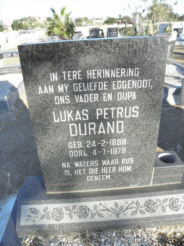 DURAND Lukas Petrus 1888-1979