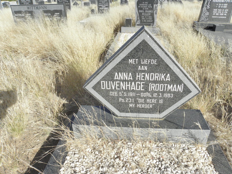 DUVENHAGE Anna Hendrika nee ROOTMAN 1911-1983