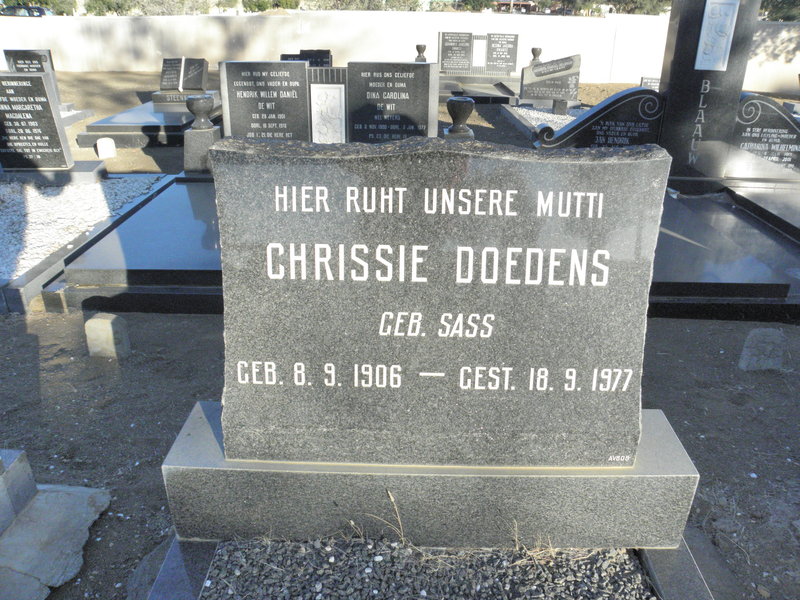 DOEDENS Chrissie nee SASS 1906-1977