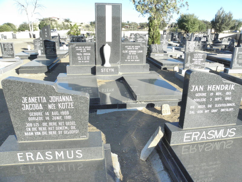 ERASMUS Jan Hendrik 1913-1982 &amp; Jeanetta Johanna Jacoba KOTZE 1909-1981