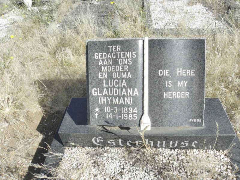 ESTERHUYSE Lucia Glaudiana nee HYMAN 1894-1985