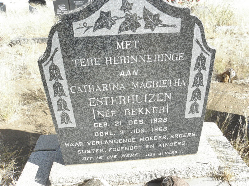 ESTERHUIZEN Catharina Magrietha nee BEKKER 1928-1968