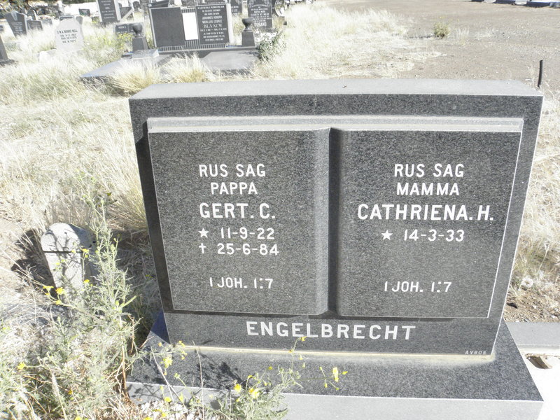ENGELBRECHT Gert C. 1922-1984 &amp; Cathriena H. 1933-