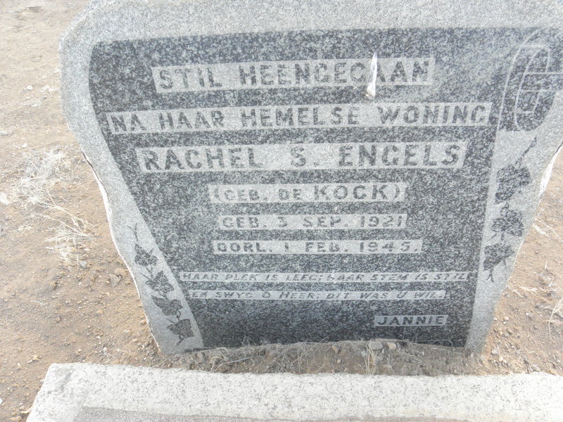 ENGELS Rachel S. nee DE KOCK 1921-1945