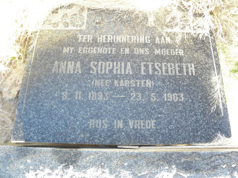 ETSEBETH Anna Sophia nee KARSTEN 1893-1963