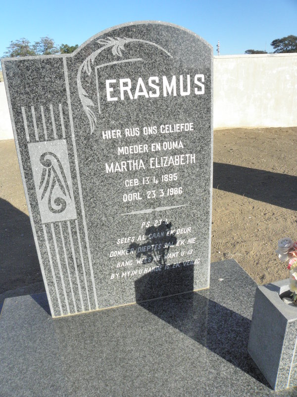 ERASMUS Martha Elizabeth 1895-1986