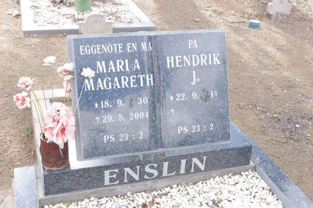 ENSLIN Hendrik J. 1914- &amp; Maria Magareth 1930-2004