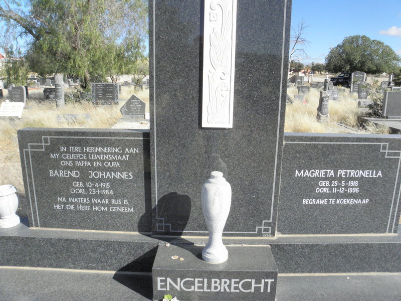 ENGELBRECHT Barend Johannes 1915-1984 &amp; Magrieta Petronella 1918-1996