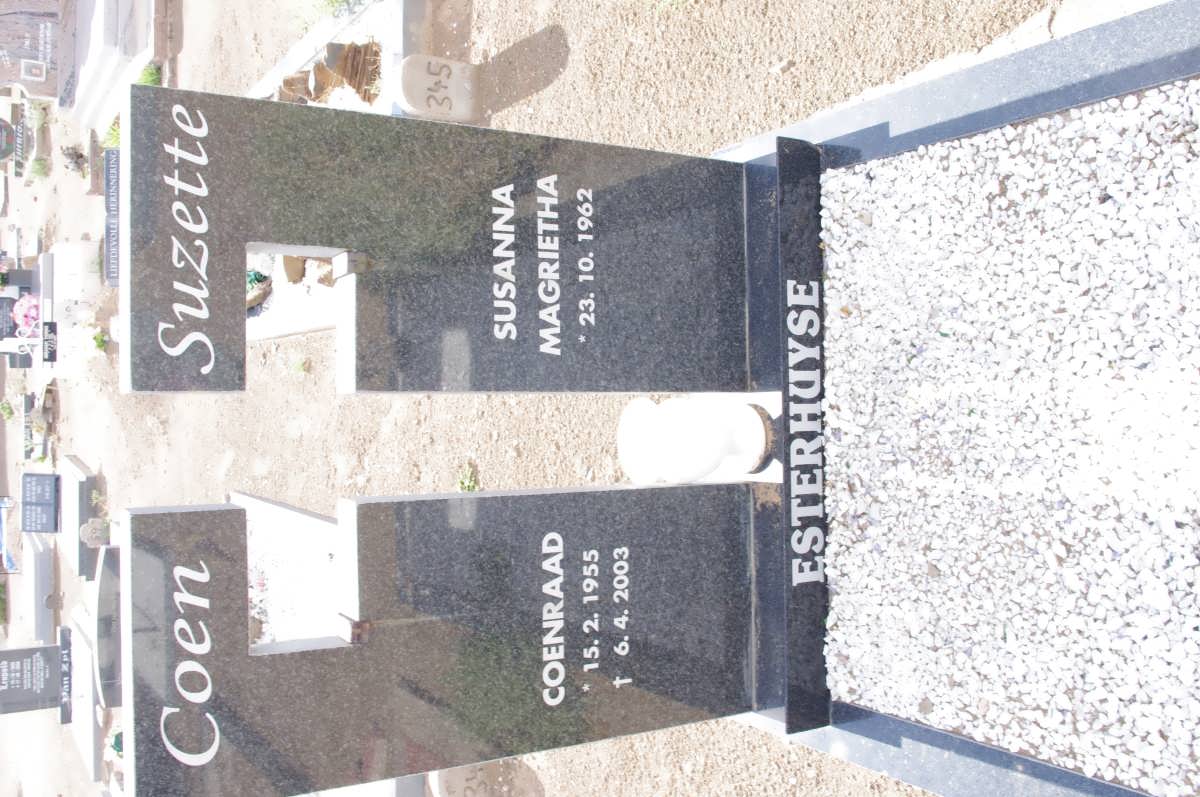 ESTERHUYSE Coenraad 1955-2003 &amp; Susanna Magrietha 1962-