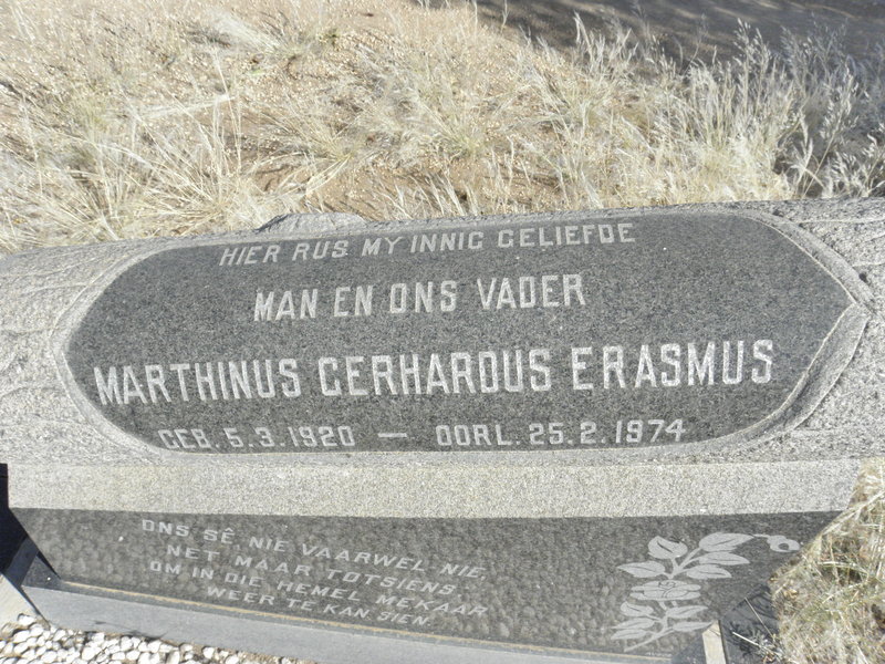 ERASMUS Marthinus Gerhardus 1920-1974