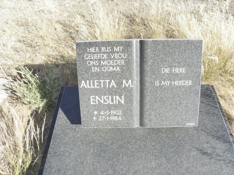 ENSLIN Aletta M. 1902-1984