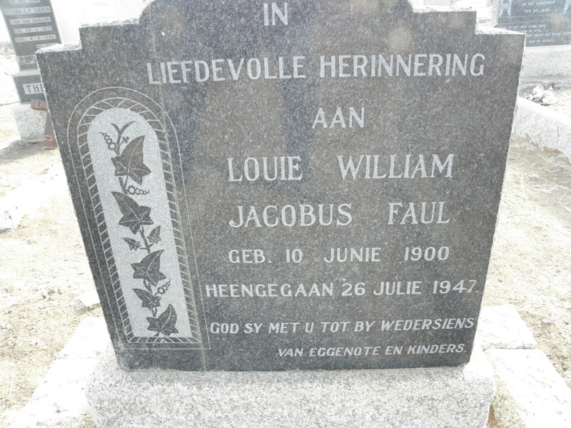 FAUL Louie William Jacobus 1900-1947