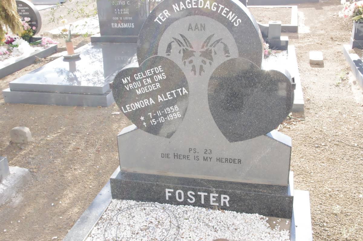 FOSTER Leonara Aletta 1958-1996