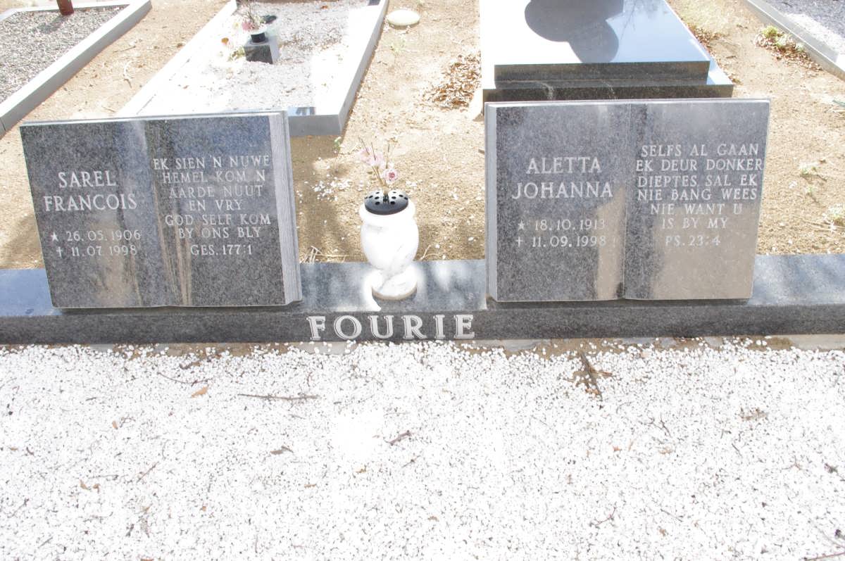 FOURIE Sarel Francois 1906-1998 &amp; Aletta Johanna 1913-1998