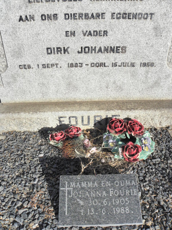 FOURIE Dirk Johannes 1883-1956 &amp; Johanna 1905-1988