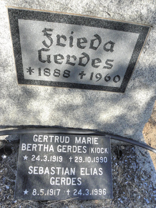 GERDES Frieda 1888-1960 :: GERDES Sebastian Elias 1917-1996 &amp; Gertrud Marie Bertha KIOCK 1919-1990