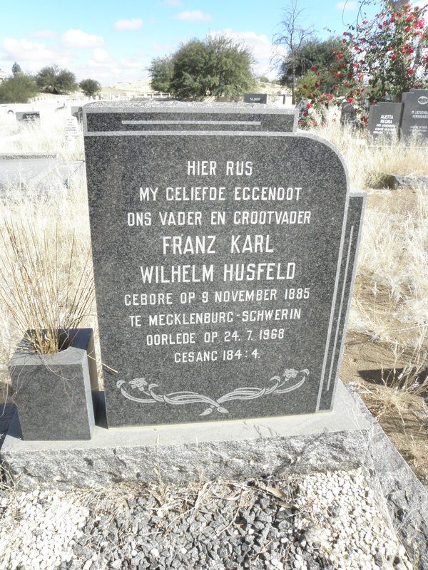 HUSFELD Franz Karl Wilhelm 1885-1968
