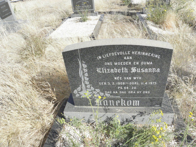 HANEKOM Elizabeth Susanna nee VAN WYK 1908-1975