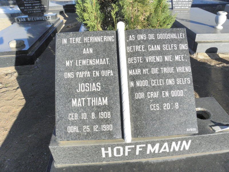 HOFFMANN Josias Matthian 1908-1980