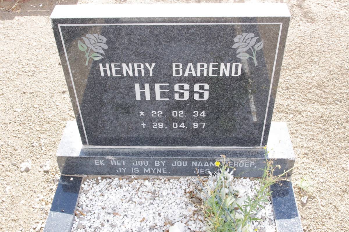 HESS Henry Barend 1937-1997