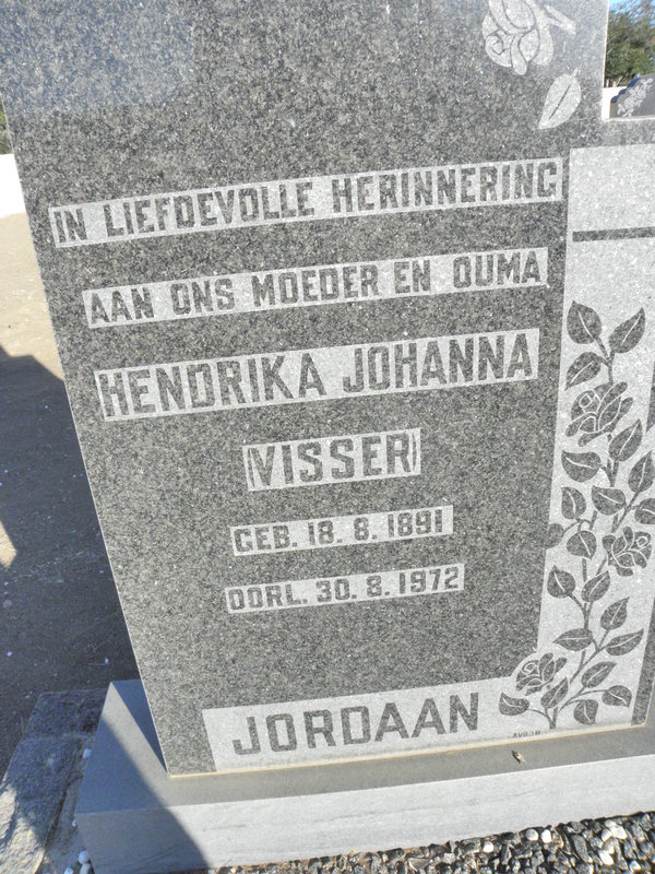 JORDAAN Hendrina Johanna nee VISSER 1891-1972