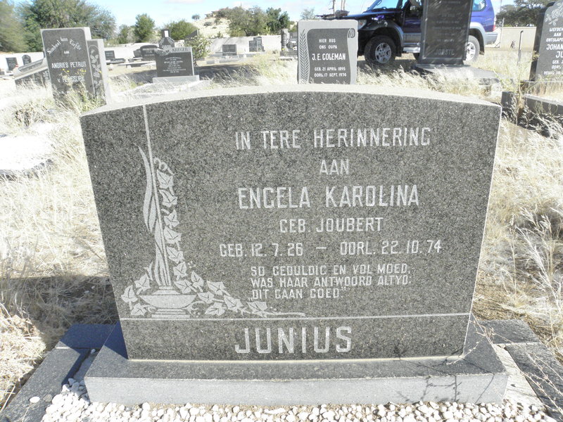 JUNIUS Engela Karolina nee JOUBERT 1926-1974