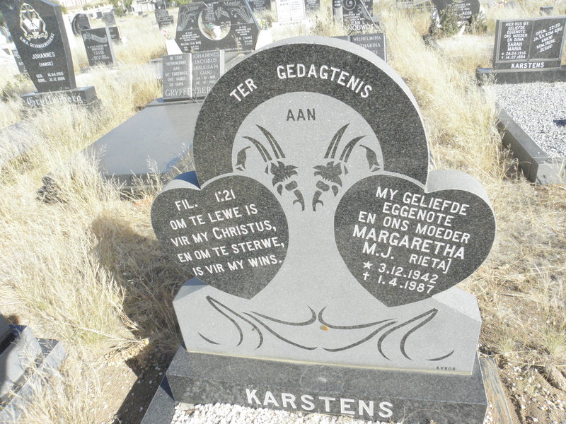 KARSTENS Margaretha M.J. 1942-1987