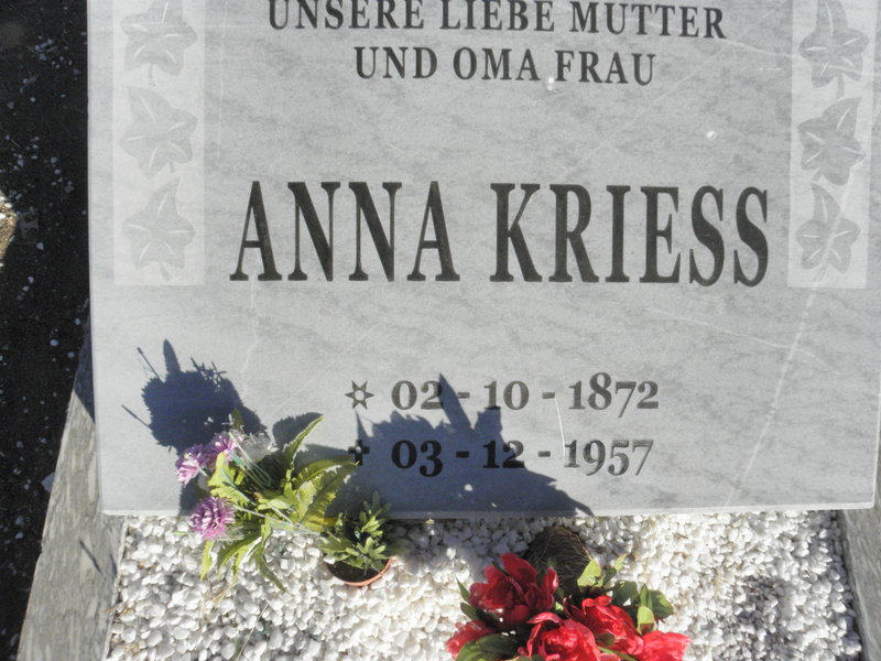 KRIESS Anna 1872-1957