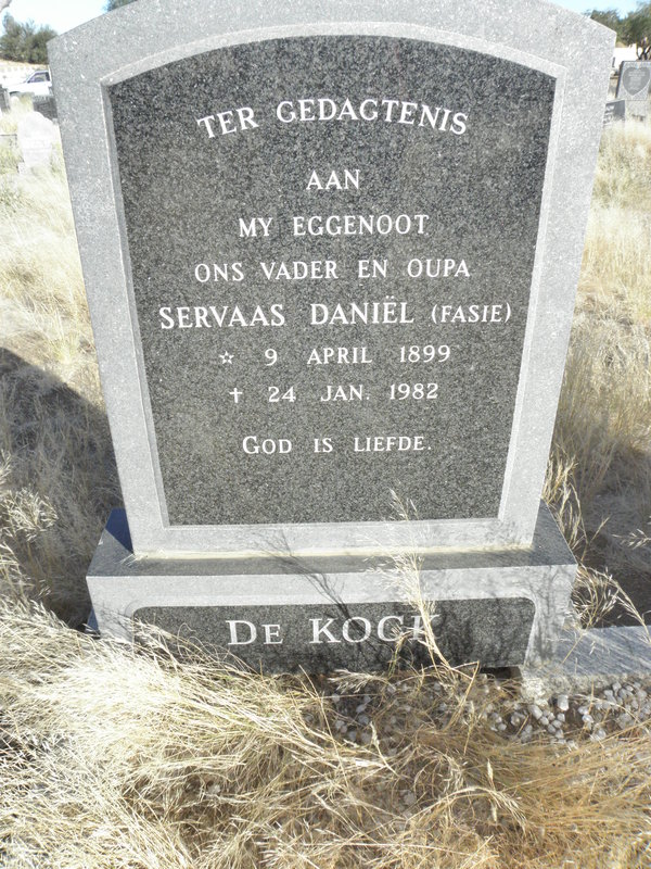 KOCK Servaas Daniel, de 1899-1982