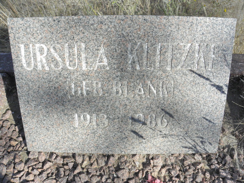 KLITZKE Ursula nee BLANK 1913-1986