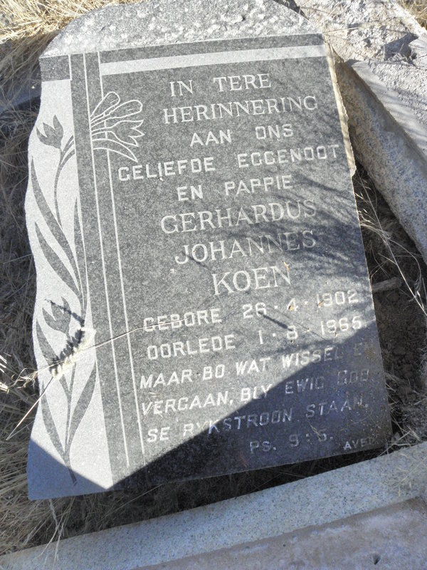 KOEN Gerhardus Johannes 1902-1965