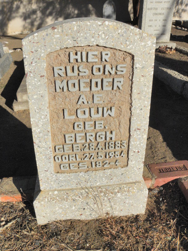 LOUW A.E. nee BERGH 1883-1954