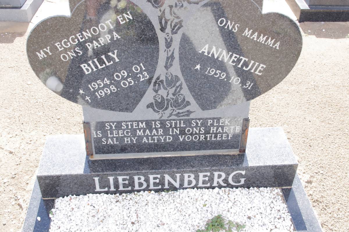 LIEBENBERG Billy 1954-1998 &amp; Annetjie 1959-