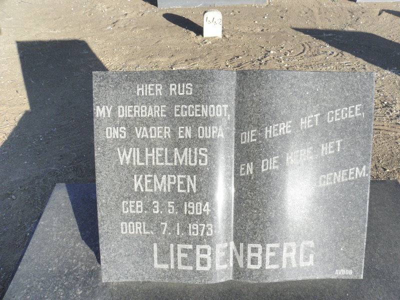 LIEBENBERG Wilhelmus Kempen 1904-1973