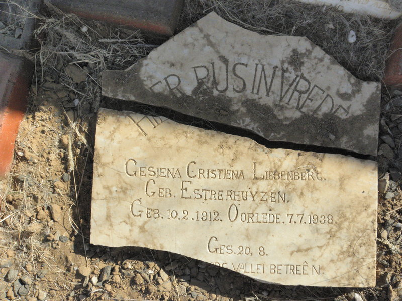 LIEBENBERG Gesiena Cristiena nee ESTRERHUYZEN 1912-1938