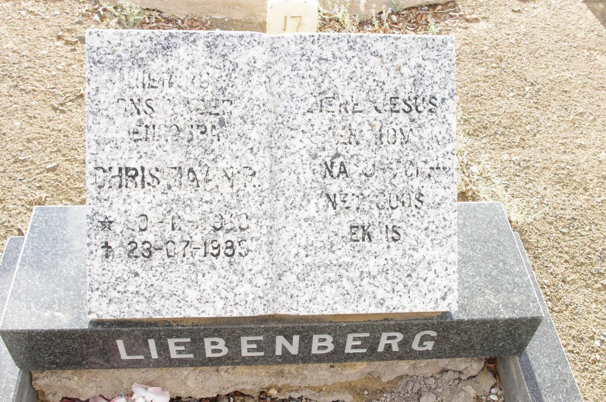 LIEBENBERG Hendrik Christiaan P. 19?0-1985