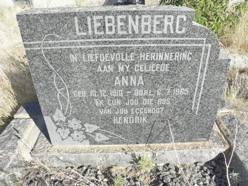 LIEBENBERG Anna 1910-1965