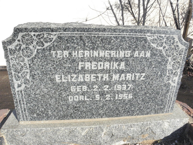 MARITZ Fredrika Elizabeth 1937-1956