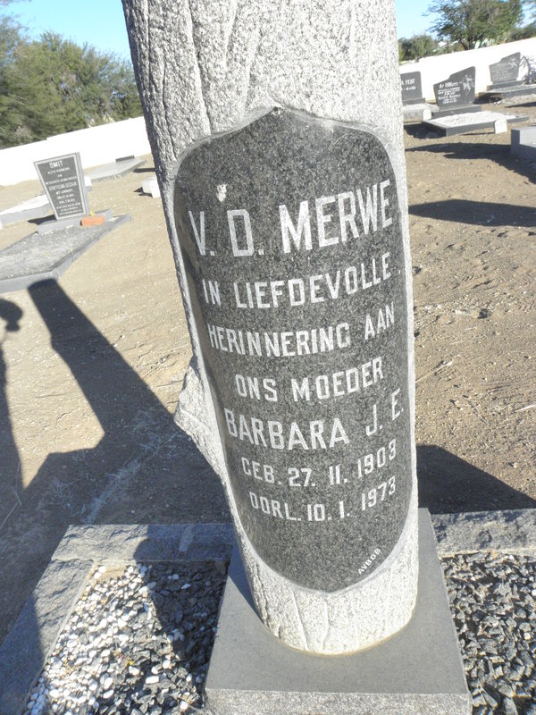 MERWE Barbara J.E., v.d. 1903-1973