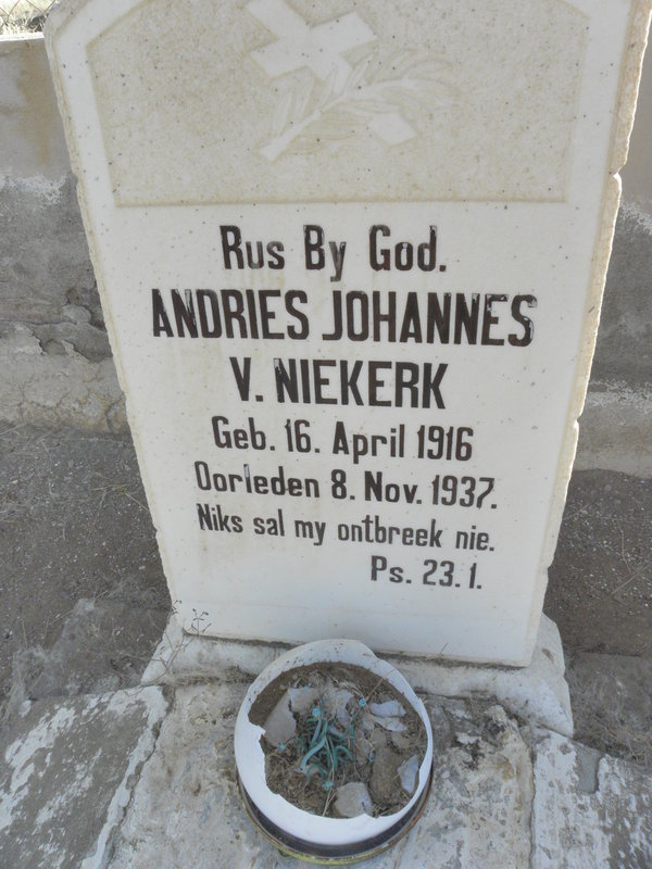 NIEKERK Andries Johannes, v. 1916-1937