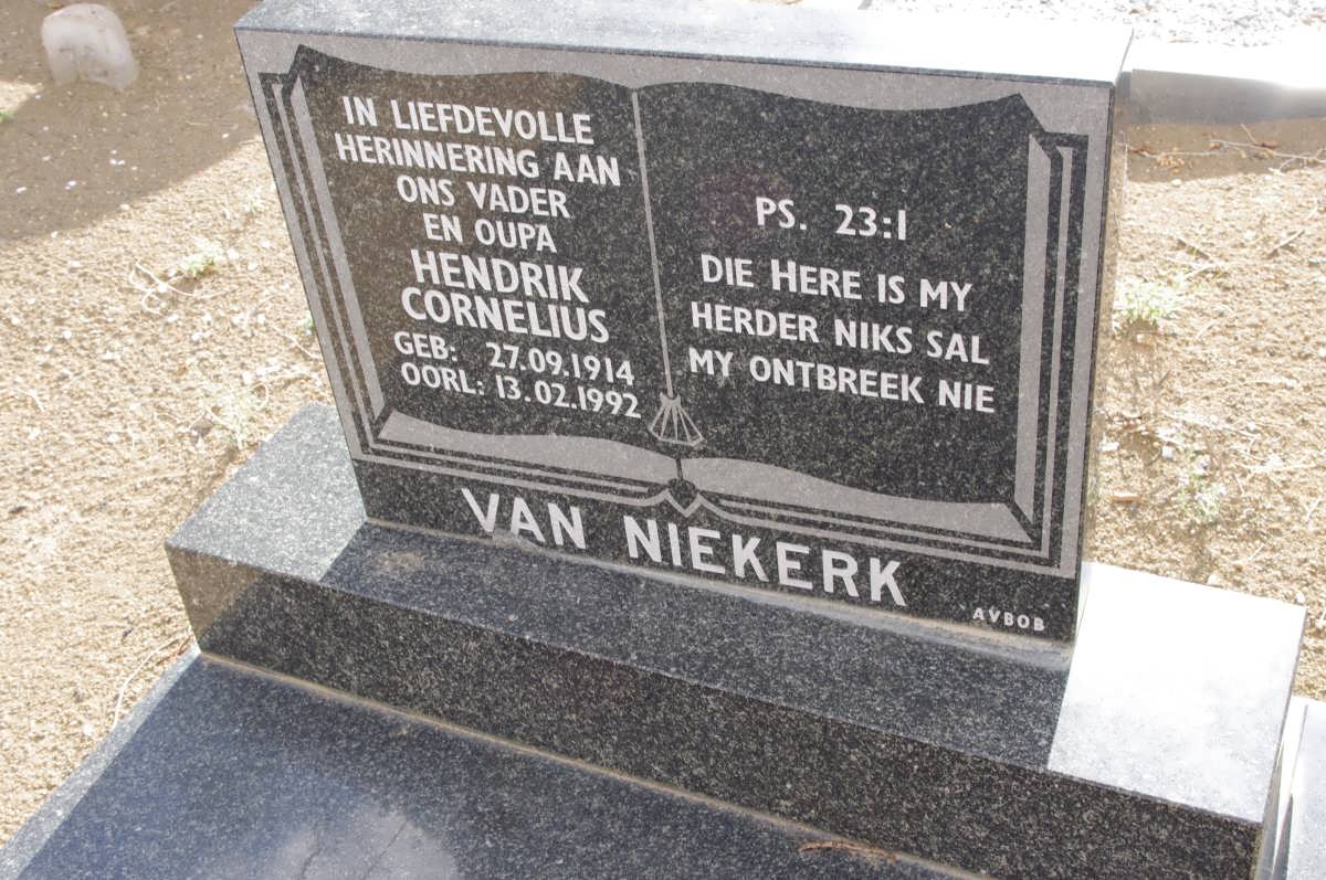 NIEKERK Hendrik Cornelius, van 1914-1992