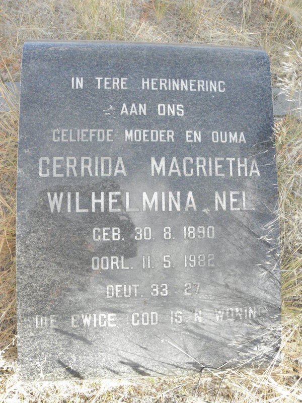 NEL Gerrida Magrietha Wilhelmina 1890-1982