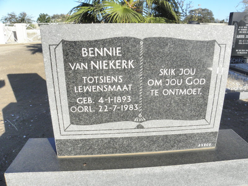 NIEKERK Bennie, van 1893-1983