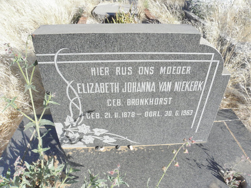 NIEKERK Elizabeth Johanna, van nee BRONKHORST 1878-1963