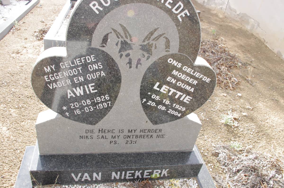 NIEKERK Awie, van 1926-1997 &amp; Lettie 1929-2004