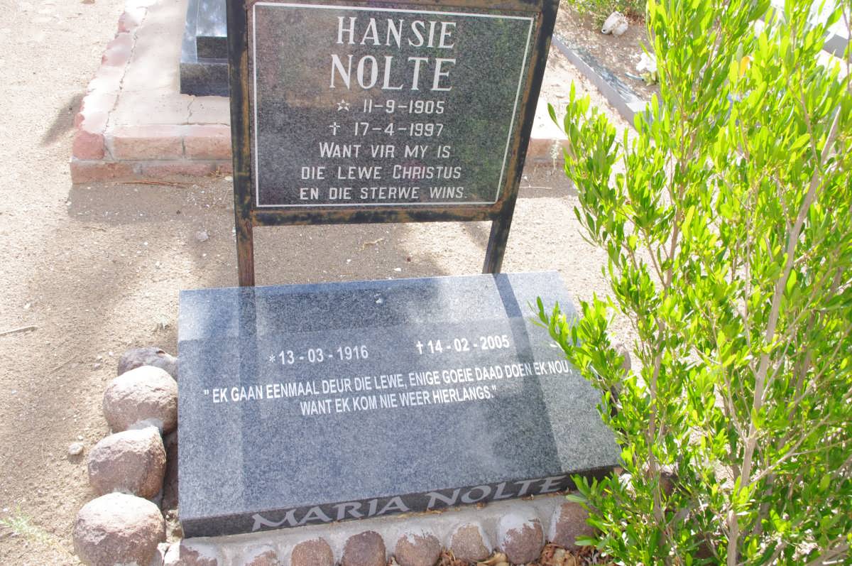 NOLTE Hansie 1905-1997