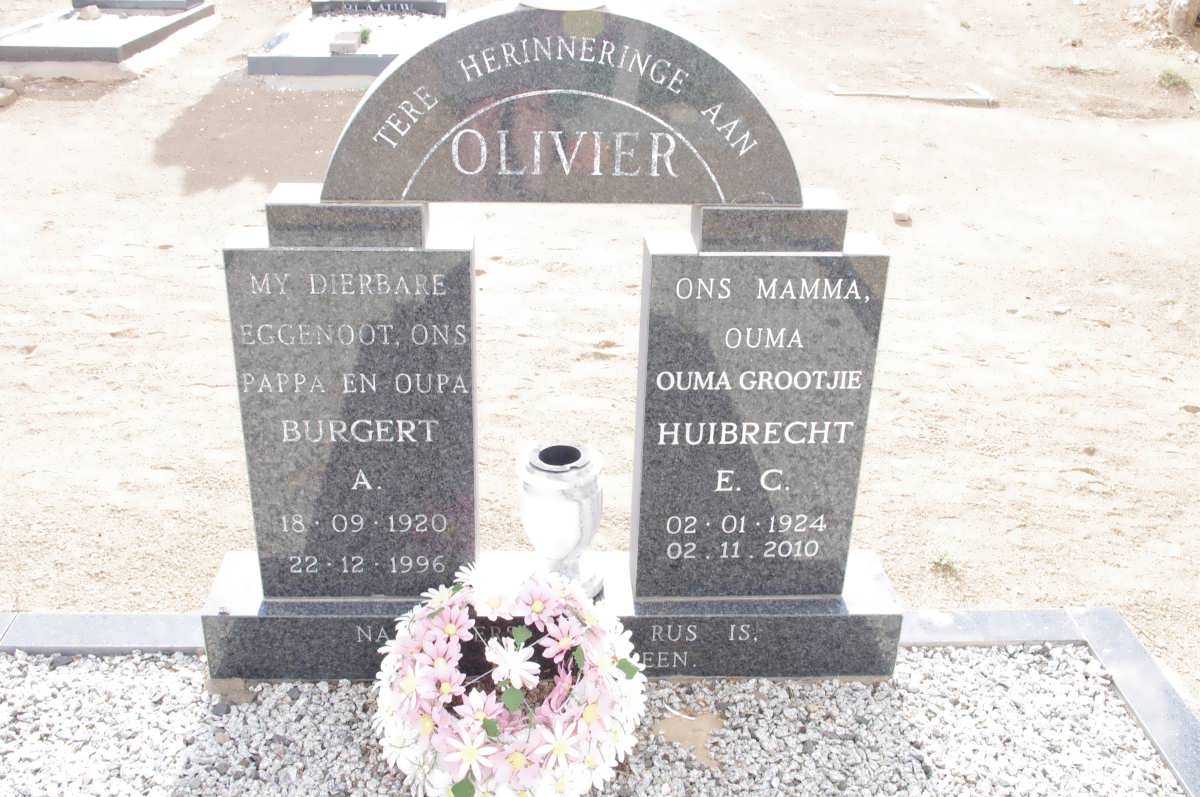 OLIVIER Burgert A. 1920-1996 &amp; Huibrecht E.C. 1924-2010