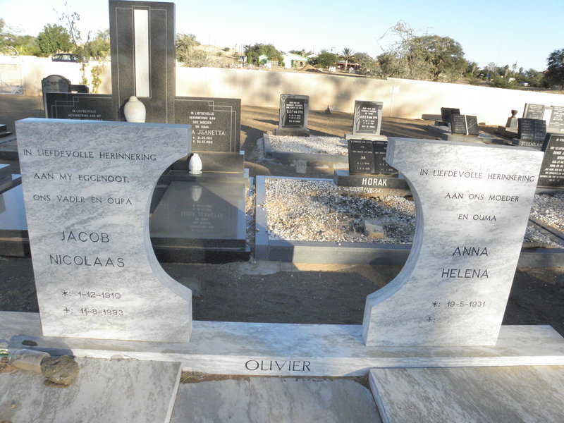 OLIVIER Jacob Nicolaas 1910-1993 &amp; Anna Helena 1931-